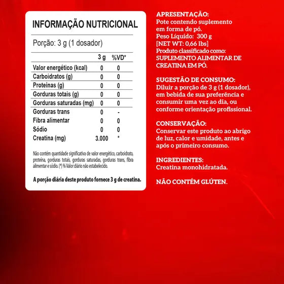 Creatina Monohidratada Carbo Fuel 300g Integralmedica