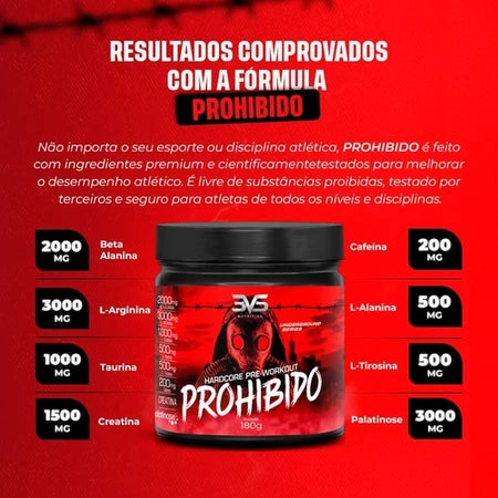 Pré Treino Prohibido 180g Com Fórmula Avançada