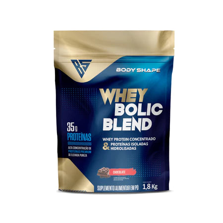 Whey Protein Bolic 1.8kg Concentrado Isolado e Hidrolisado 35g de Proteínas Body Shape + Coqueteleira de Repartição