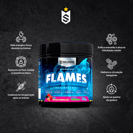 Pré-Treino Flames 200g - 100% Importado - Soldiers Nutrition