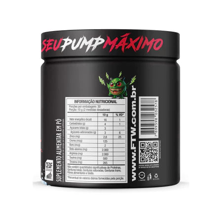 Dilabol Pump Pré Treino Pote 300g Sabor Cereja Ice Diabo Verde - FTW